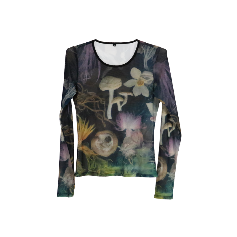 Melanie Martinez Floral Mesh Top