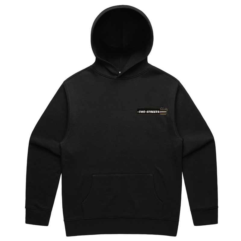 Lighter Pocket Print Black Hoodie