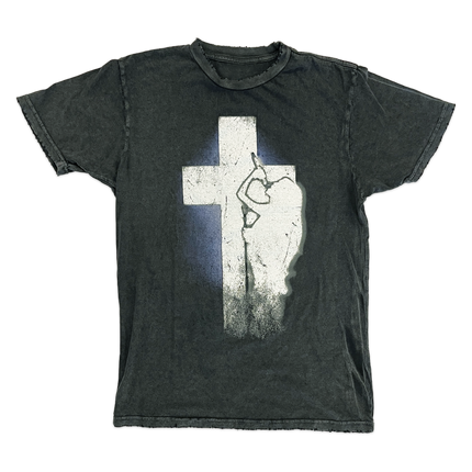 Crucifix Distressed Tee | Nessa Barrett