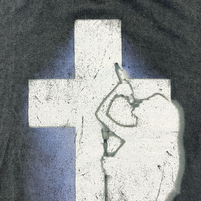 Crucifix Distressed Tee | Nessa Barrett