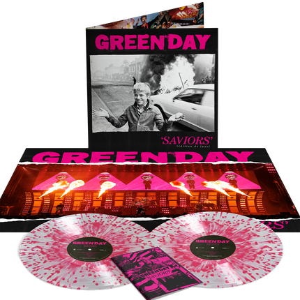 Saviors (édition de luxe) Clear With Pink Splatter VInyl 2LP + Store Exclusive Poster and Zine | Green Day