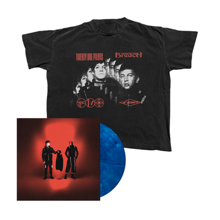 Breach Faces T-Shirt + Blue Vinyl Fanpack | Twenty One Pilots