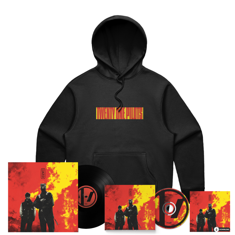 BLOCK WORDMARK BLACK HOODIE + CHOICE OF MUSIC | Twenty One Pilots