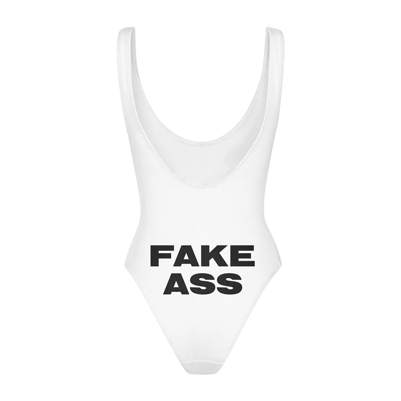Fake Boobs/Ass White Swimsuit