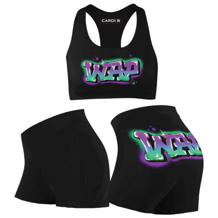WAP Crop Biker Set (Black)