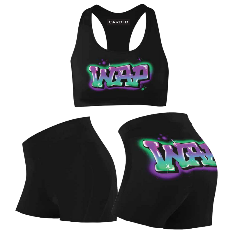 WAP Crop Biker Set (Black)