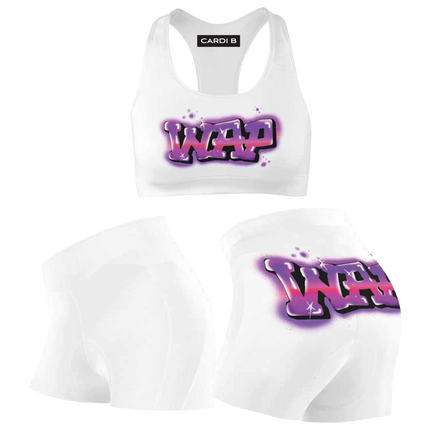 WAP Crop Biker Set (White)
