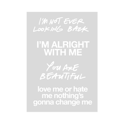 Lyric Decal Sheet