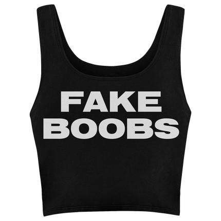 Fake Boobs Black Crop Top